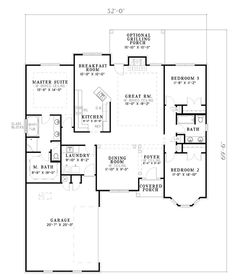 Floor Plan First Story of Country Plan #153-1353