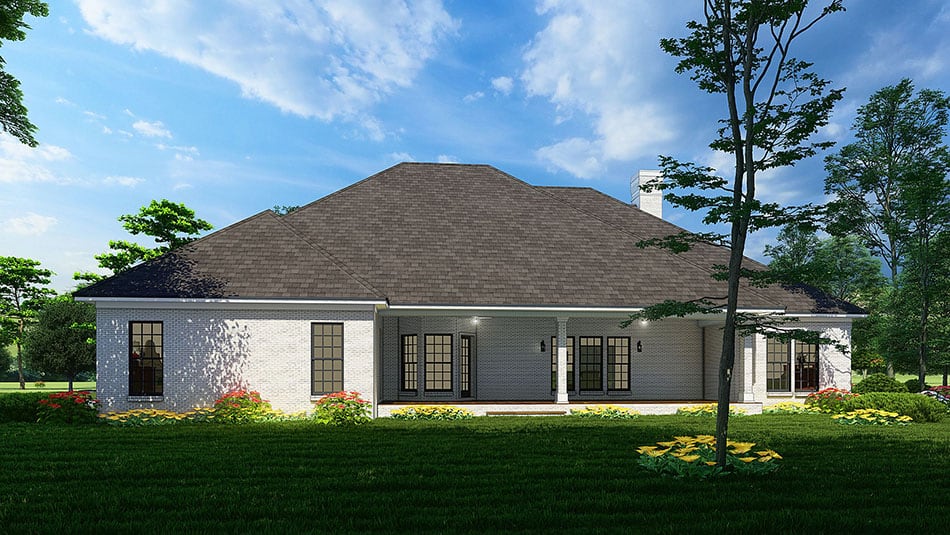 Rear View of this 3-Bedroom, 2534 Sq Ft Plan - 153-1355