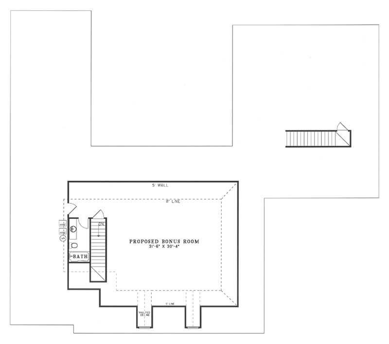 Floor Plan Second Story of Country Plan #153-1358