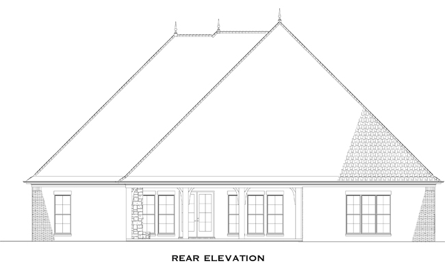 Home Plan Rear Elevation of this 4-Bedroom,3022 Sq Ft Plan -153-1359
