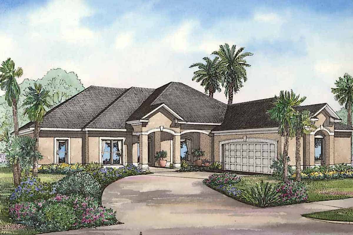 Mediterranean home (ThePlanCollection: Plan #153-1378)