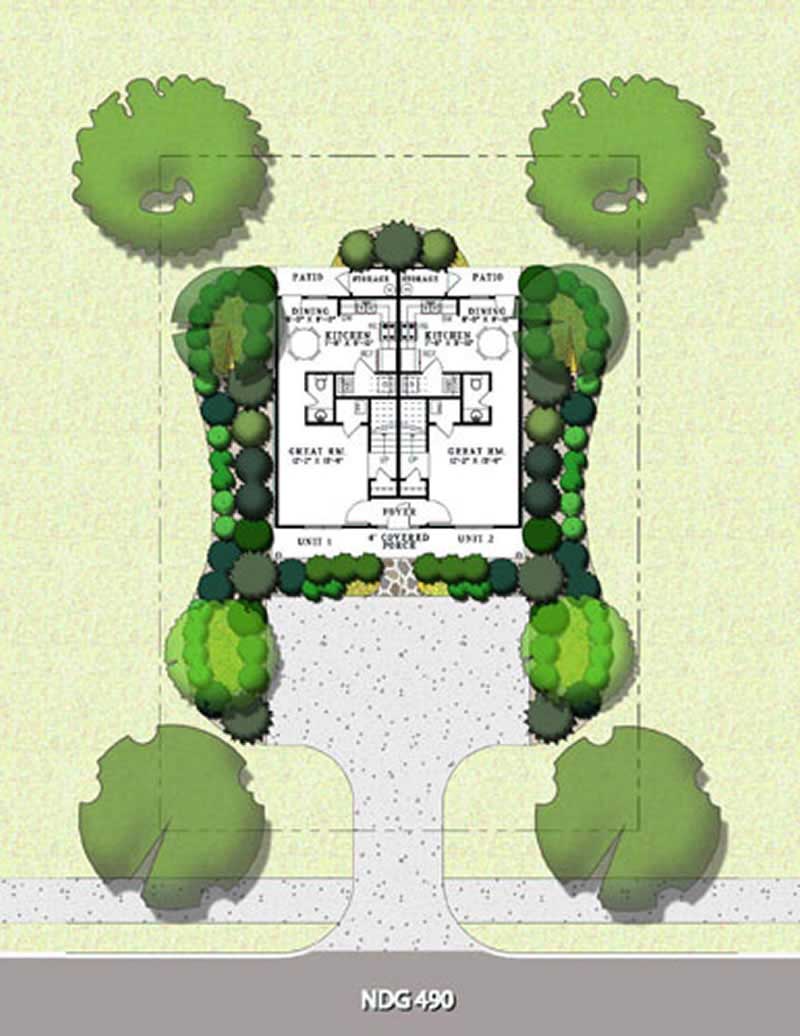 Aerial View of this 4-Bedroom, 2010 Sq Ft Plan - 153-1385