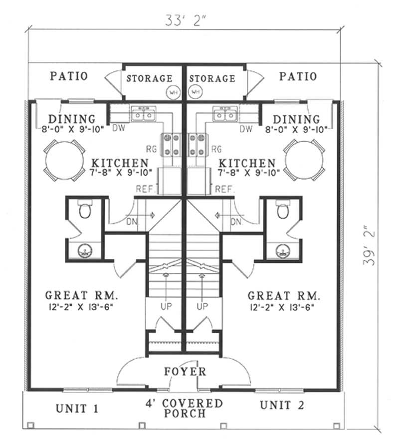 Floor Plan First Story of Multi-Unit Plan #153-1385