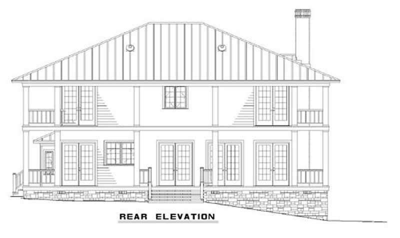 Home Plan Rear Elevation of this 3-Bedroom,3060 Sq Ft Plan -153-1387