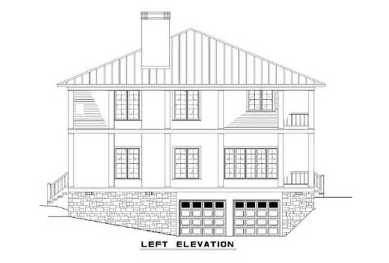 Home Plan Left Elevation of this 3-Bedroom,3060 Sq Ft Plan -153-1387