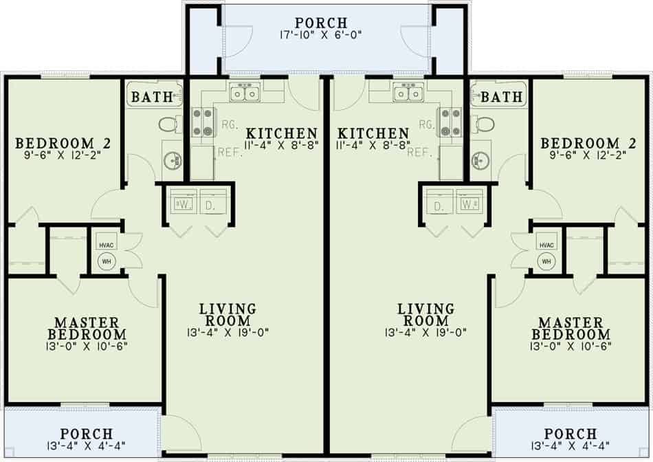 Main Level of Duplex/Multi-Unit Plan #153-1391