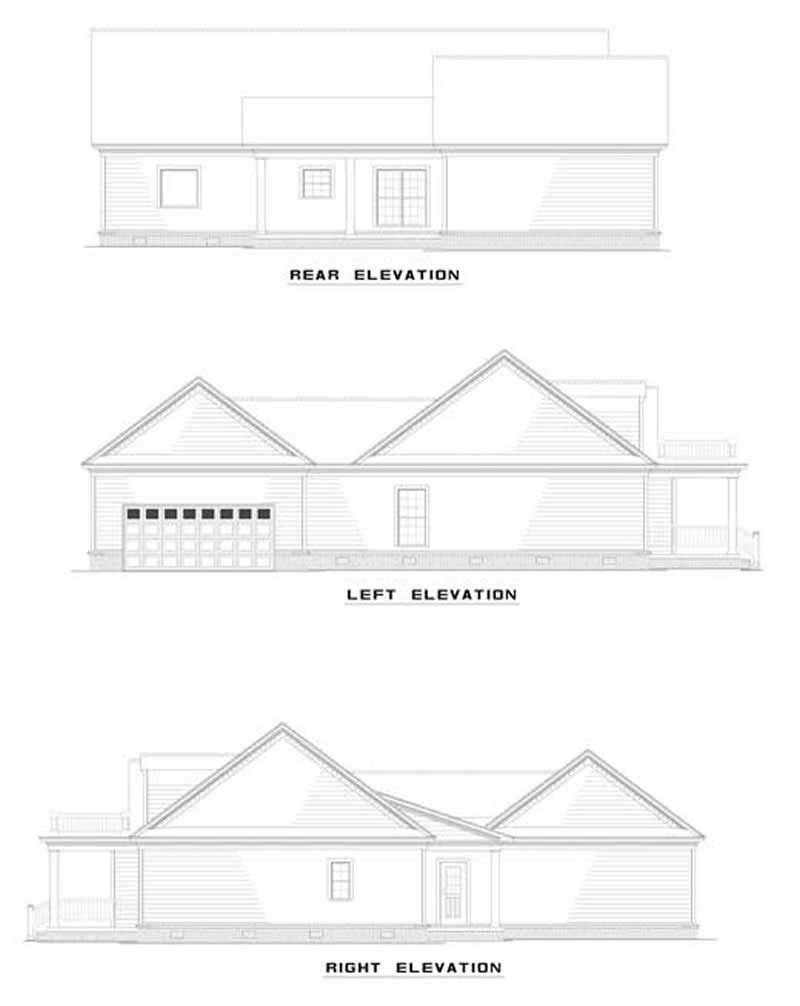 Home Plan Rear Elevation of this 3-Bedroom,1683 Sq Ft Plan -153-1404