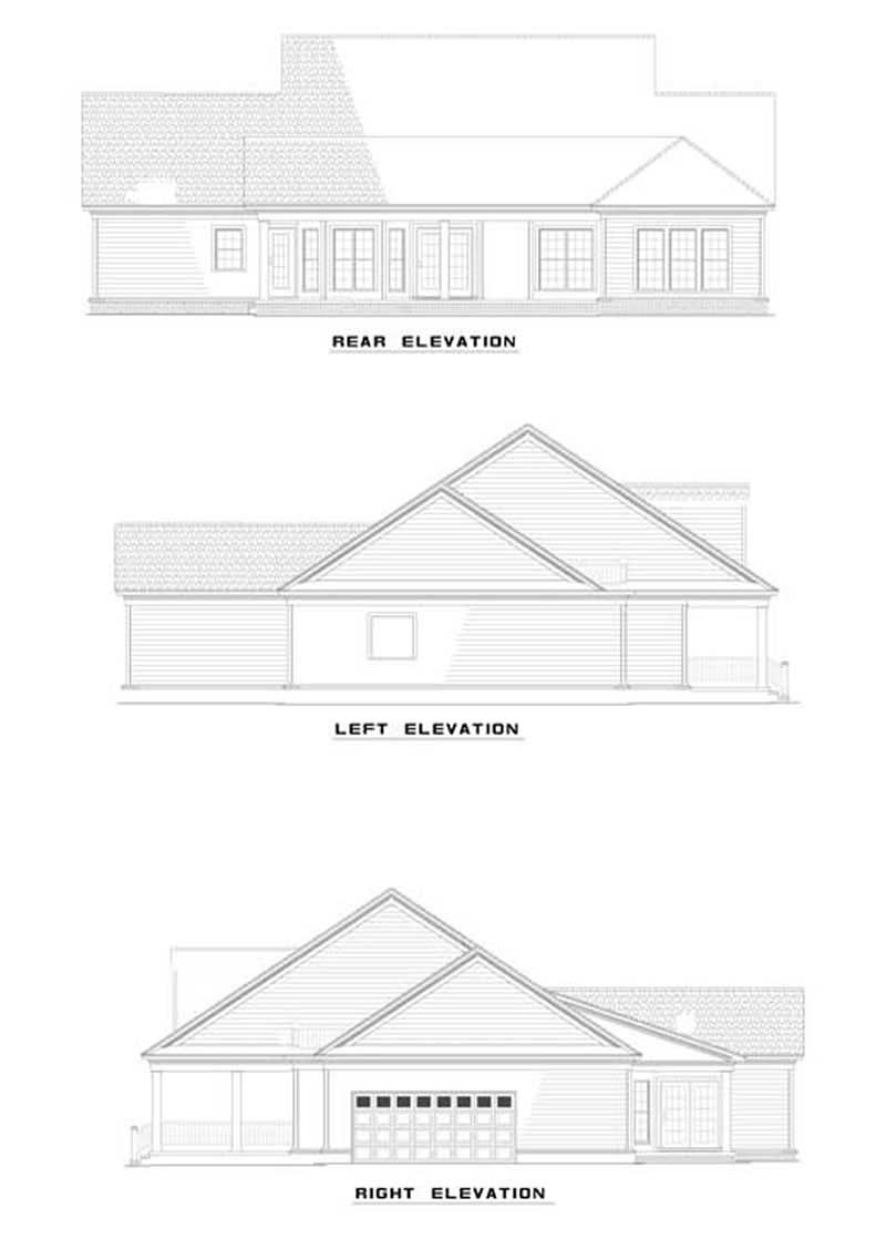 Home Plan Rear Elevation of this 3-Bedroom,1989 Sq Ft Plan -153-1411