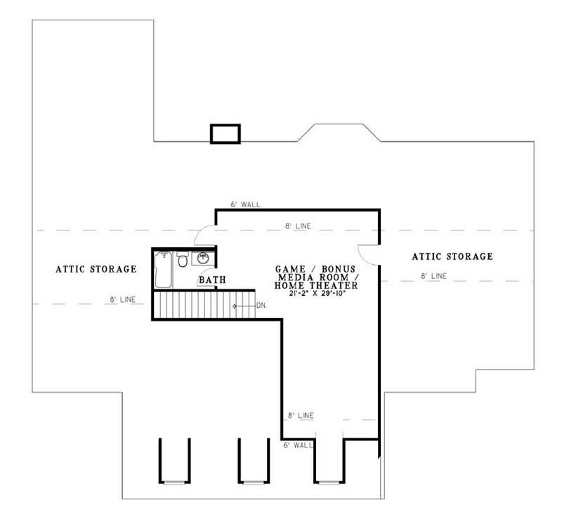 Floor Plan Second Story of Country Plan #153-1411