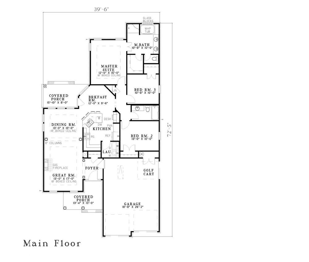 Floor Plan First Story of Country Plan #153-1413