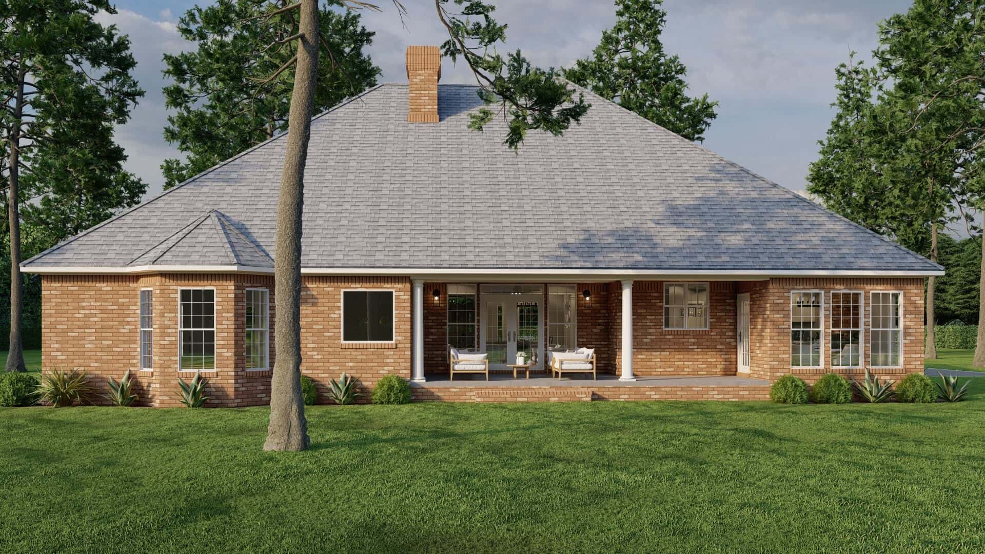 Rear View of this 4-Bedroom,2405 Sq Ft Plan -153-1417