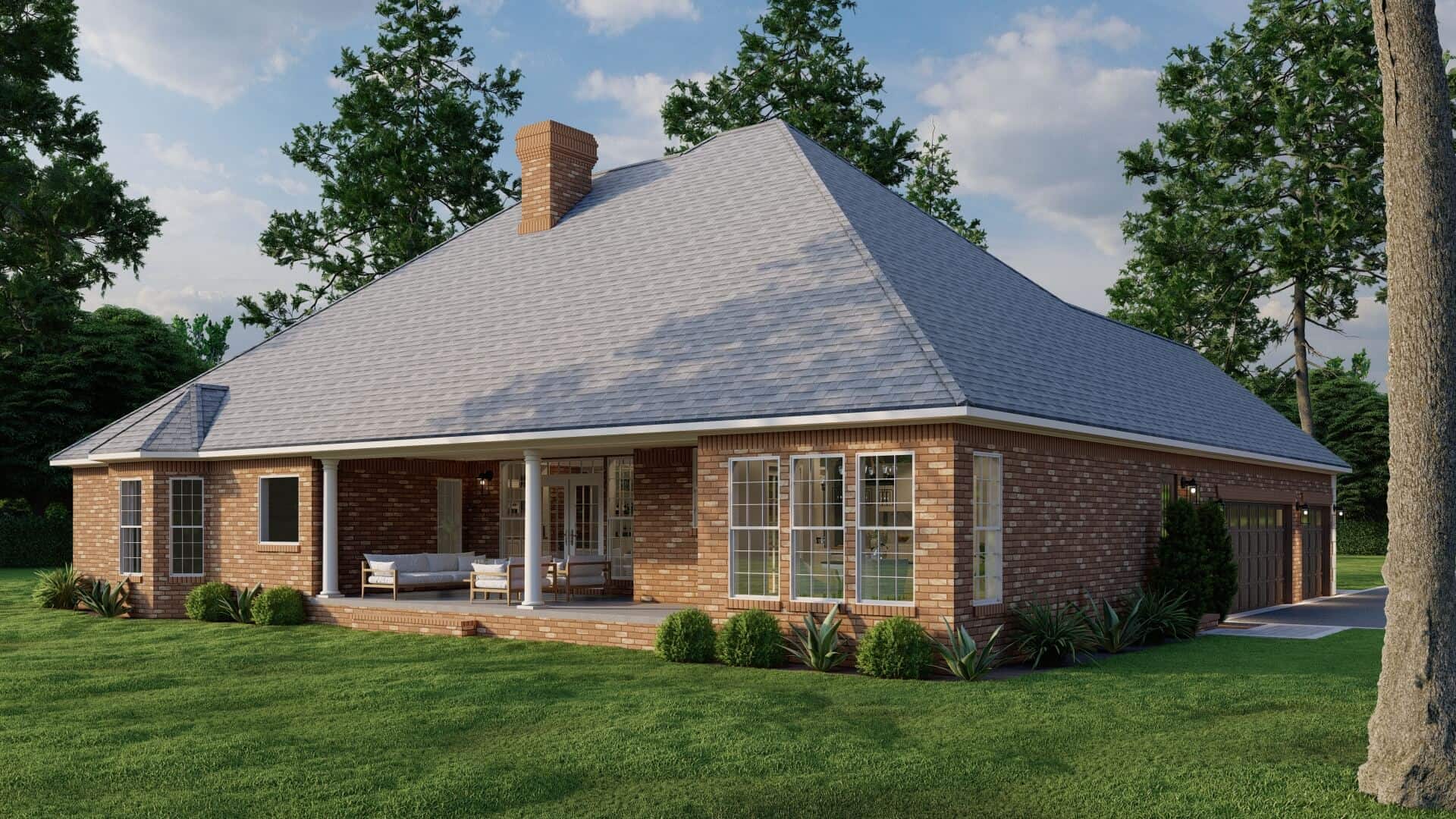 Rear View of this 4-Bedroom,2405 Sq Ft Plan -153-1417