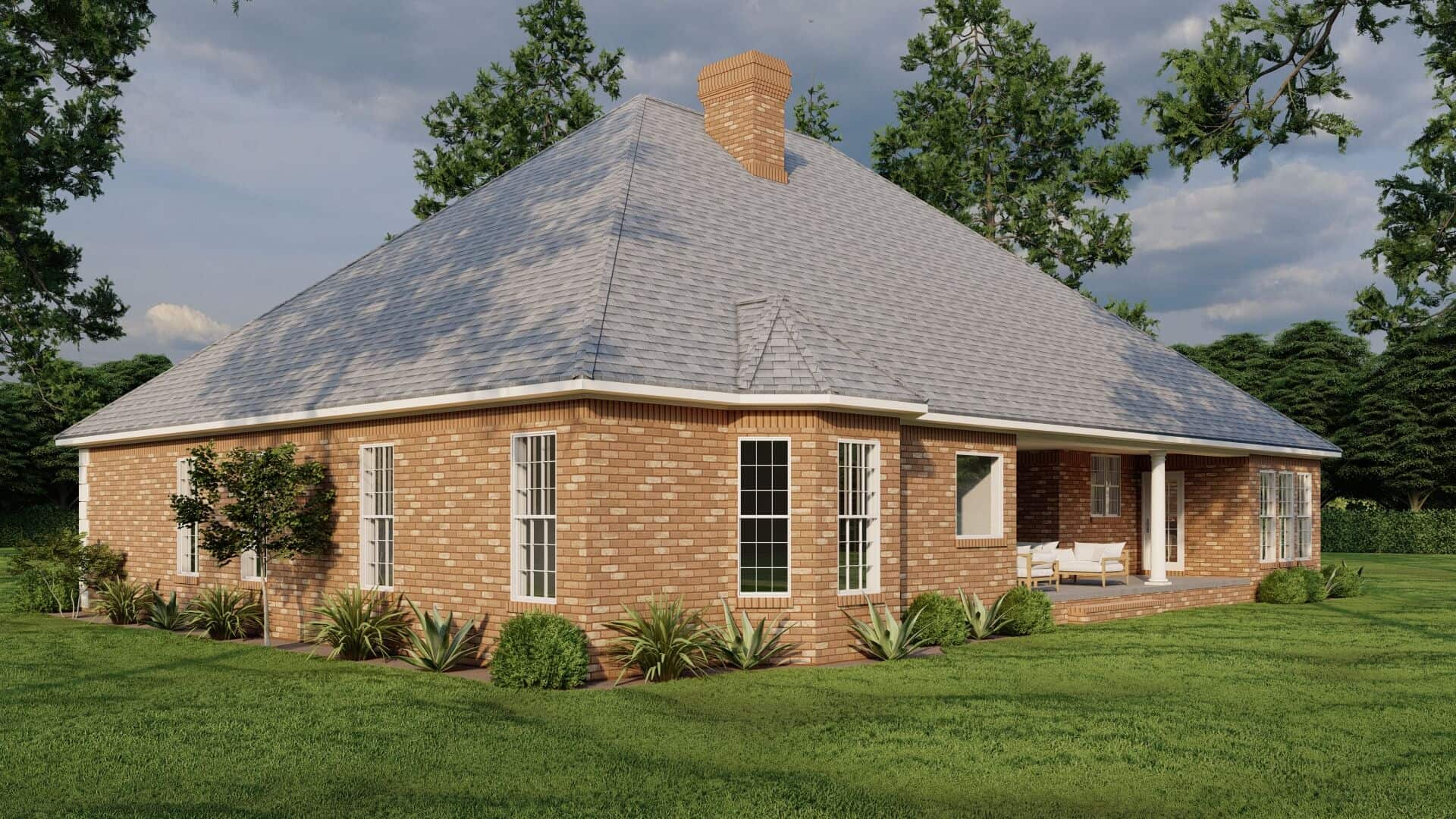 Rear View of this 4-Bedroom,2405 Sq Ft Plan -153-1417