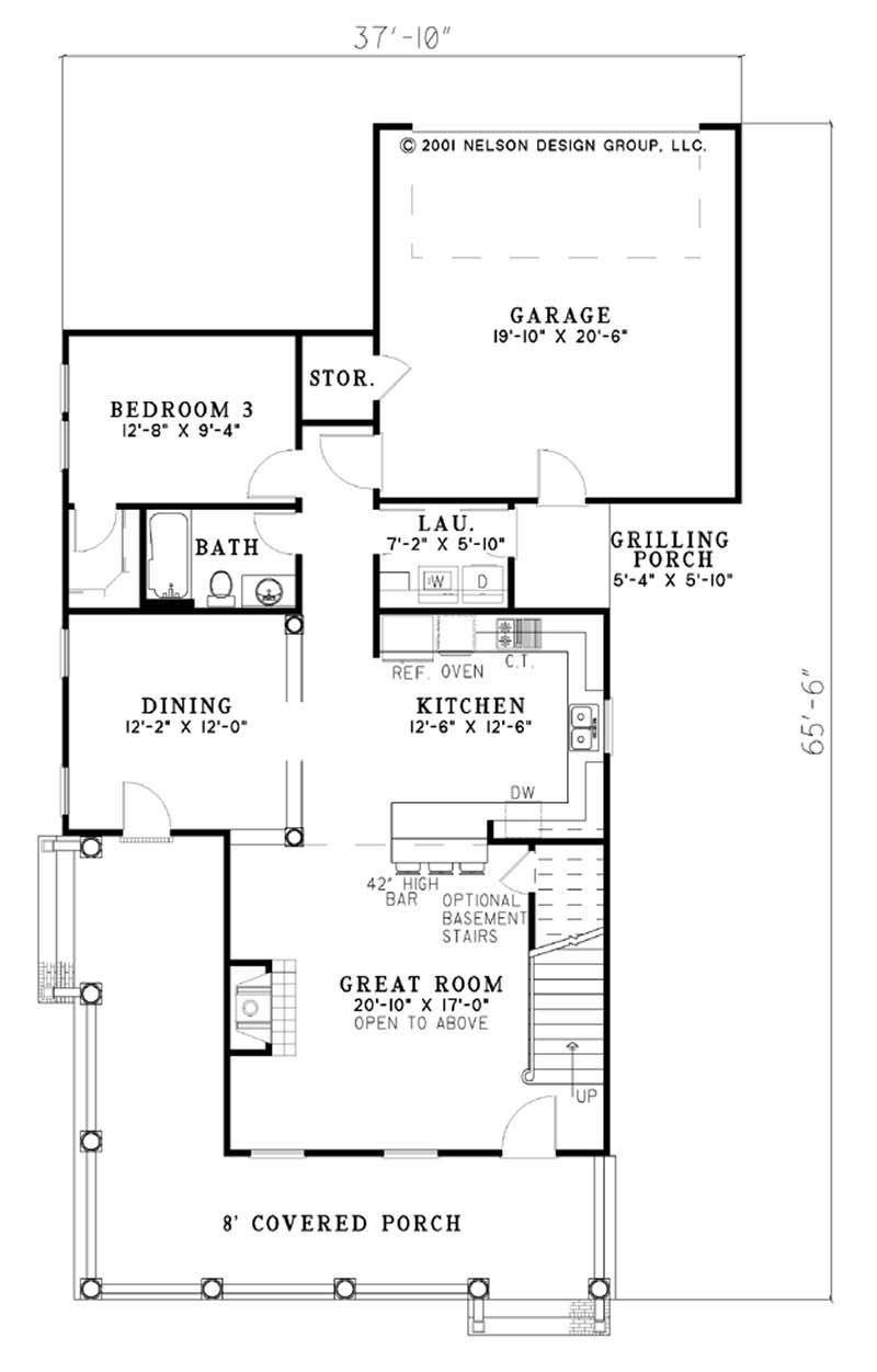 Floor Plan First Story of Country Plan #153-1423