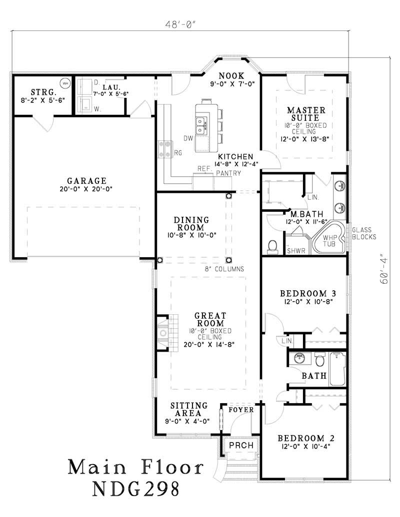 Floor Plan First Story of Country Plan #153-1424