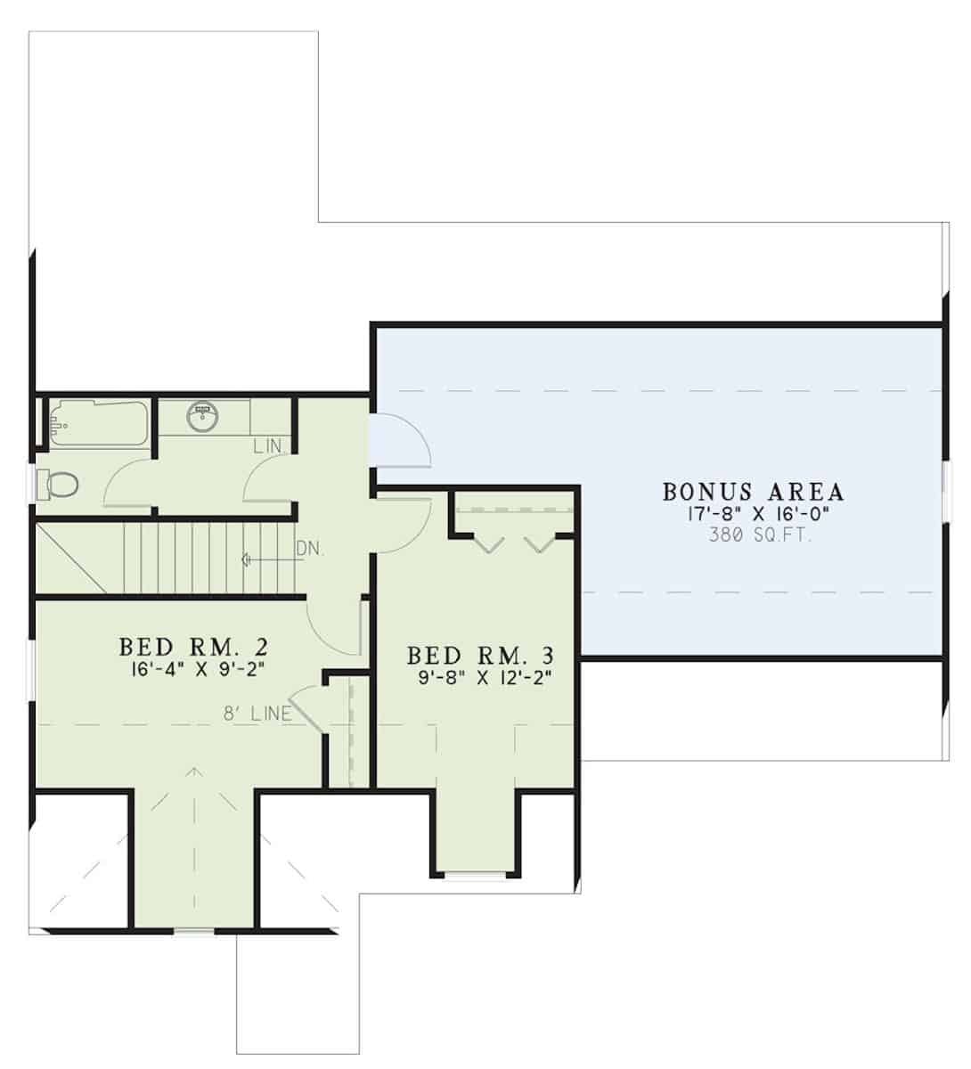 Floor Plan Upper Level of Colonial Plan #153-1426