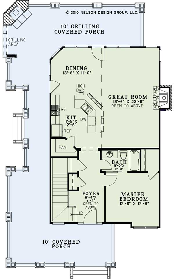 Floor Plan First Story of Craftsman Plan #153-1427