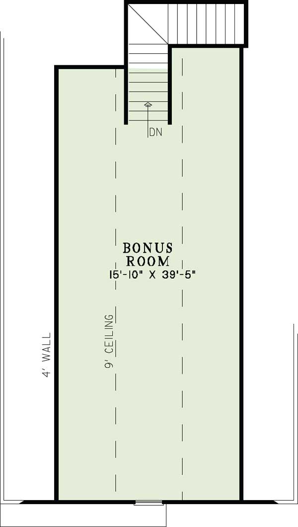 Floor Plan Bonus Room of European Plan #153-1428