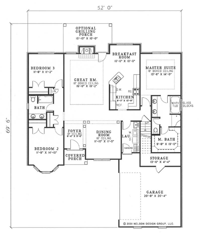 Floor Plan First Story of Country Plan #153-1430