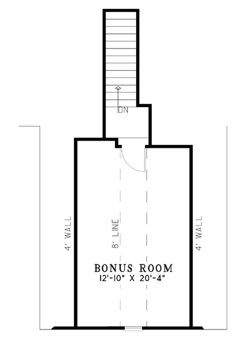 Floor Plan Bonus Room of Country Plan #153-1430