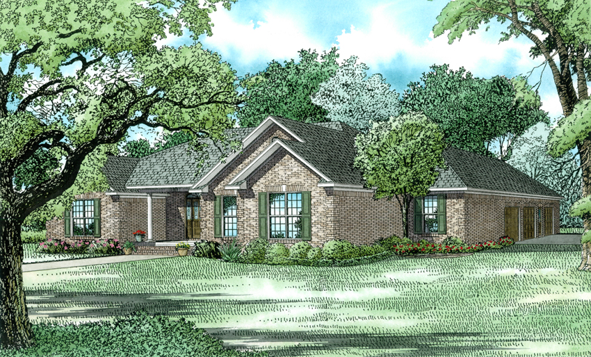 Right Side View of this 3-Bedroom, 2096 Sq Ft Plan - 153-1432