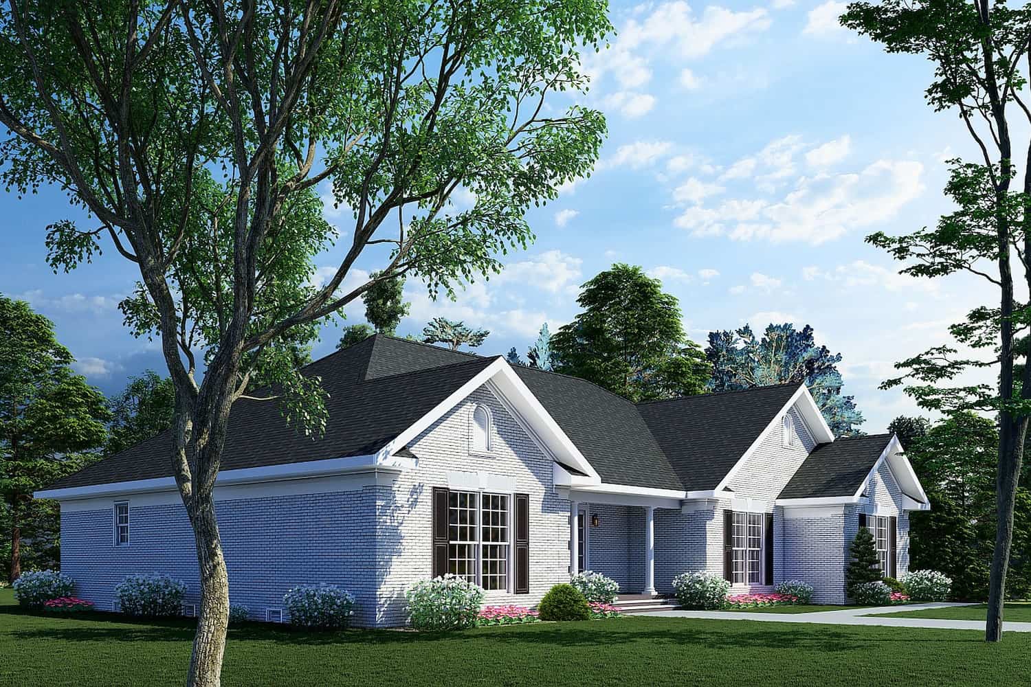 Left Side View of this 3-Bedroom, 2096 Sq Ft Plan - 153-1432