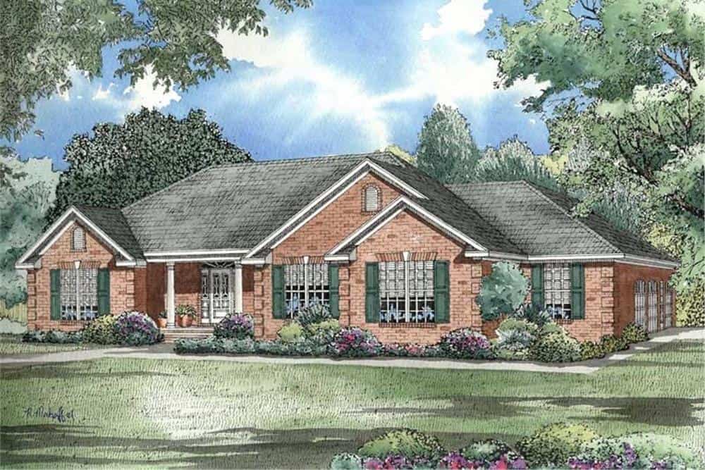 Right Side View of this 3-Bedroom, 2096 Sq Ft Plan - 153-1432