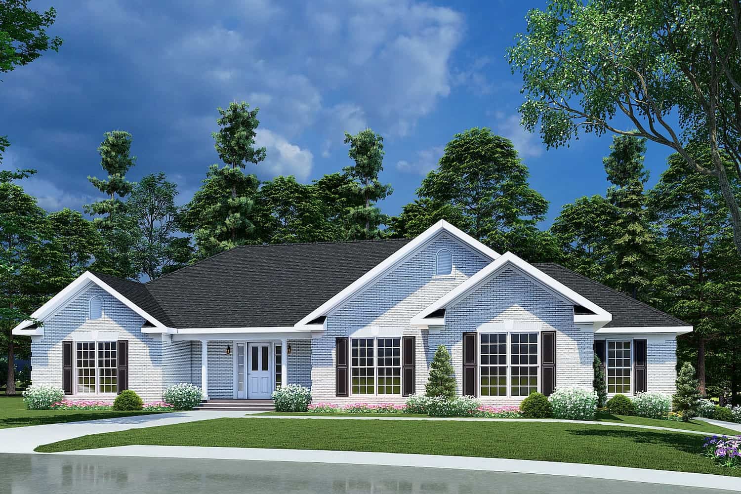 Ranch style house (ThePlanCollection: Plan #153-1432)