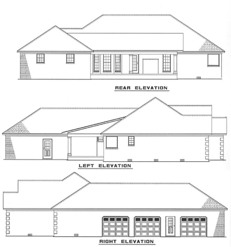 Home Plan Right Elevation of this 3-Bedroom,2096 Sq Ft Plan -153-1432