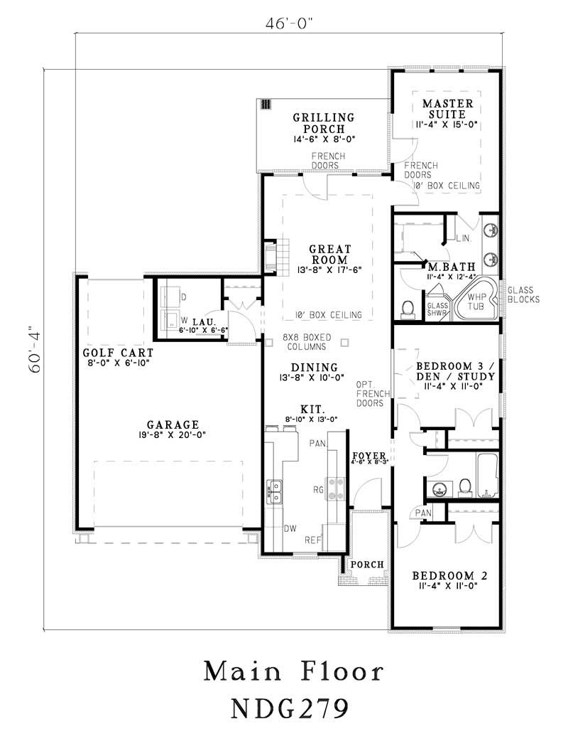 Floor Plan First Story of Country Plan #153-1434