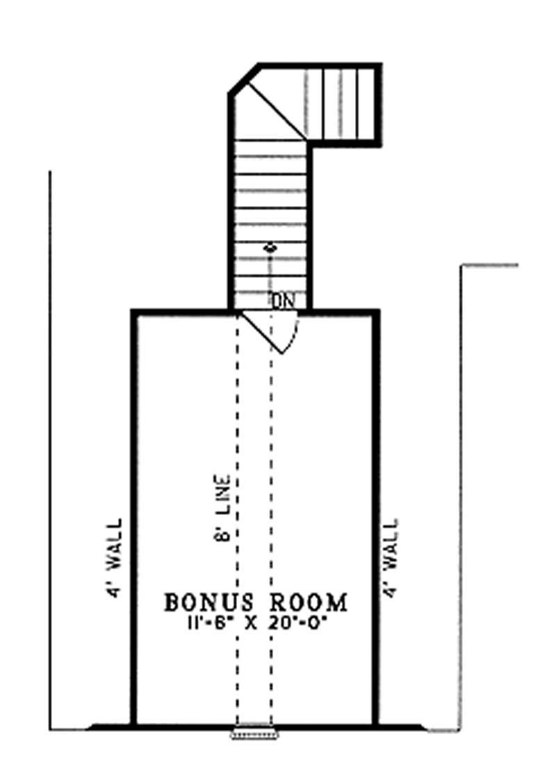 Floor Plan Bonus Room of Country Plan #153-1440