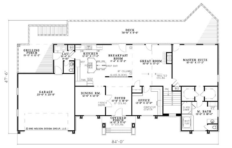 Floor Plan First Story of Coastal Plan #153-1441