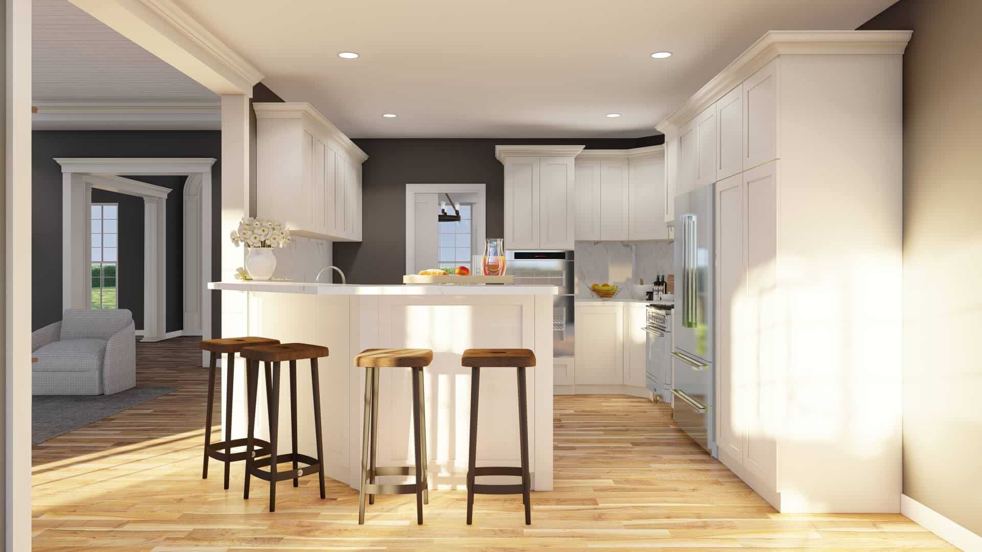 Kitchen: Breakfast Bar of this 4-Bedroom,2920 Sq Ft Plan -153-1442
