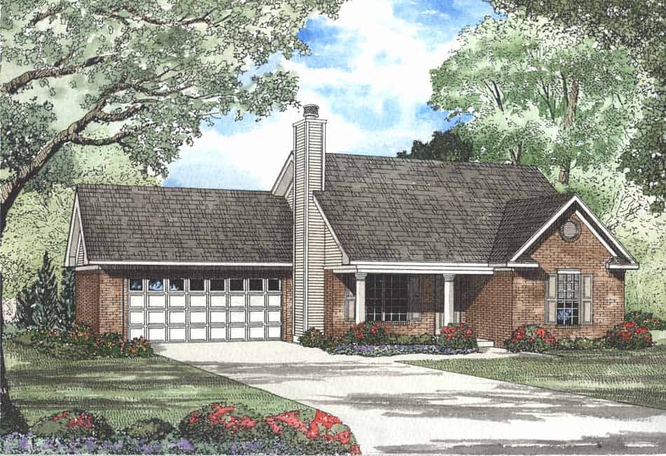 Front elevation of Small House Plans home (ThePlanCollection: House Plan #153-1443)