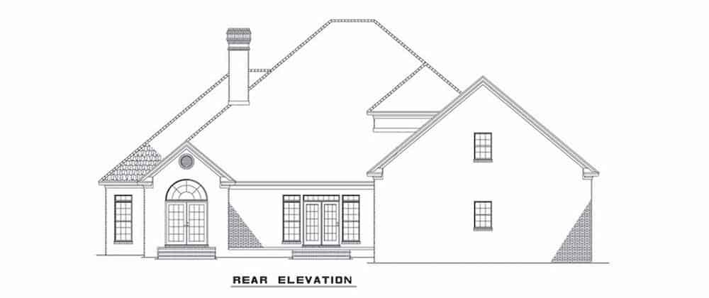 Home Plan Rear Elevation of this 4-Bedroom,4054 Sq Ft Plan -153-1444