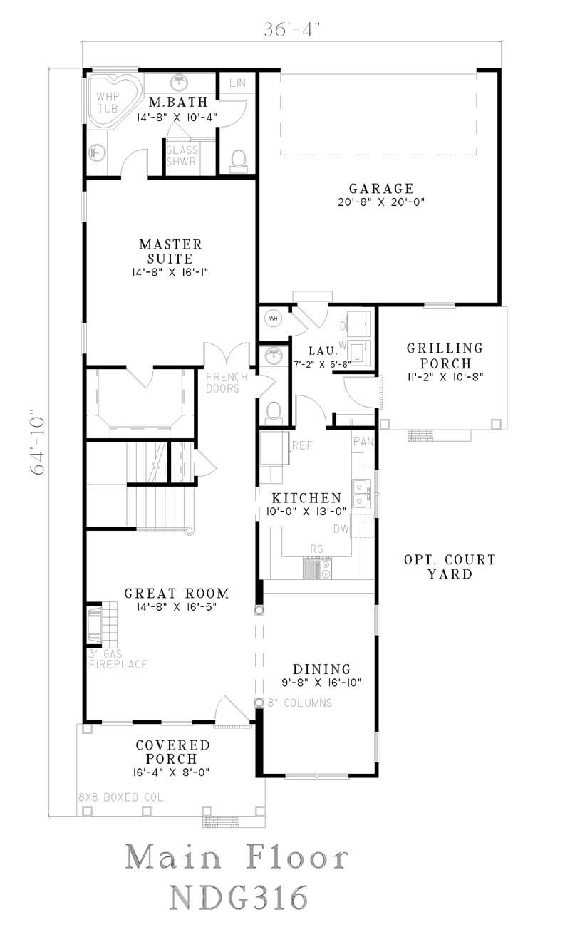 Floor Plan First Story of Country Plan #153-1449