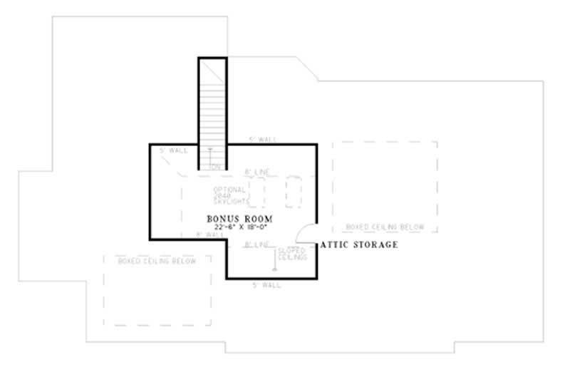 Floor Plan Second Story of French Plan #153-1452