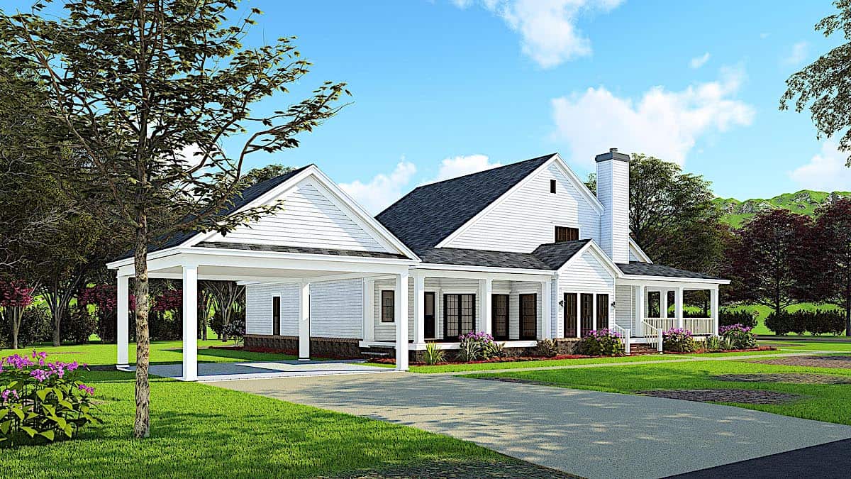 Left Side View of this 4-Bedroom, 2039 Sq Ft Plan - 153-1454