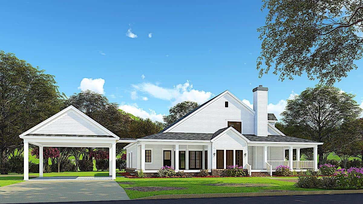 Side View of this 4-Bedroom, 2039 Sq Ft Plan - 153-1454