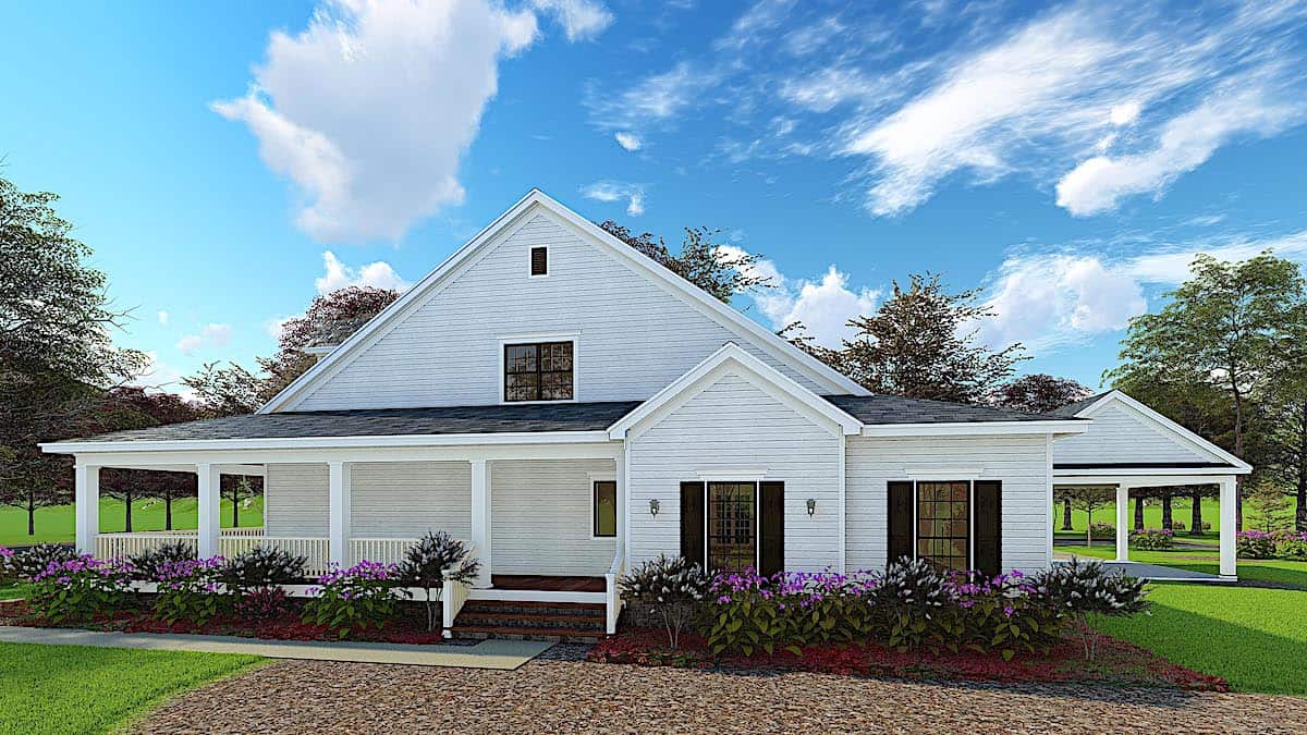Rear View of this 4-Bedroom, 2039 Sq Ft Plan - 153-1454