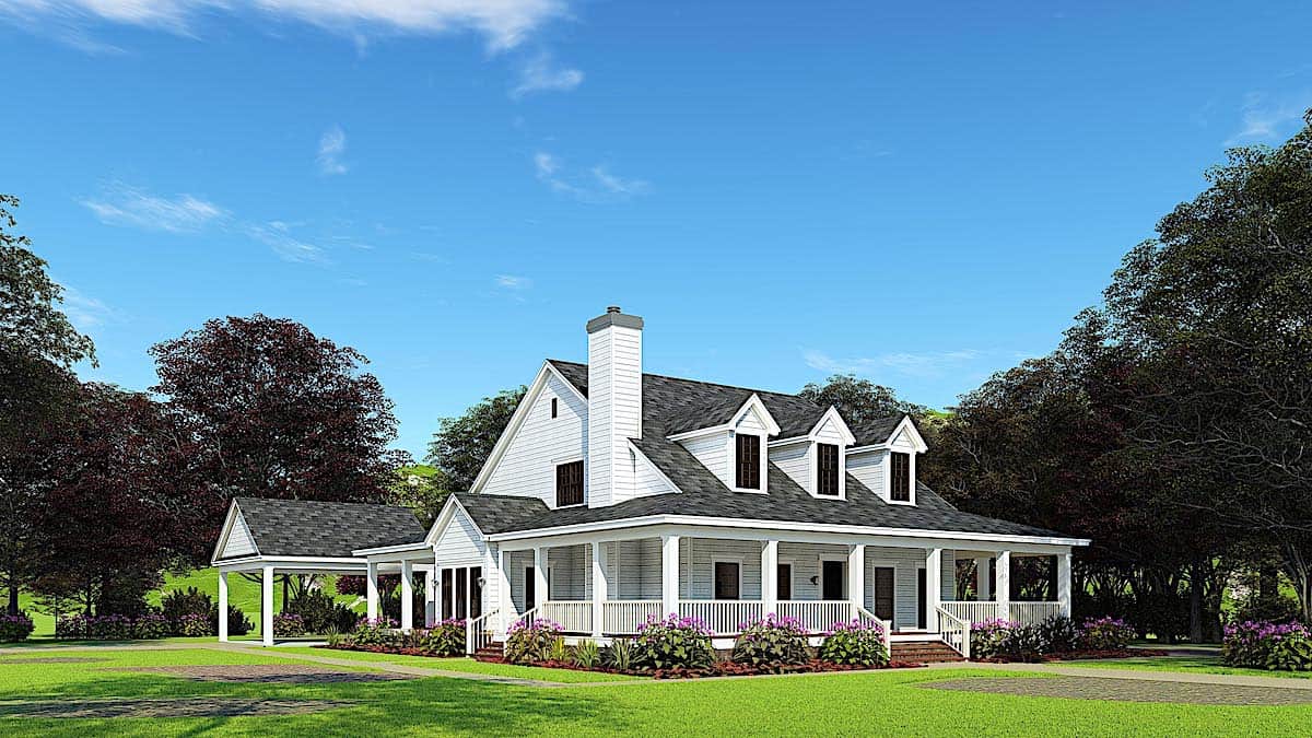 Southern home (ThePlanCollection: House Plan #153-1454)