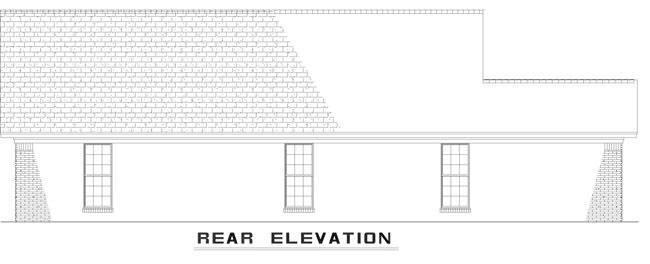 Home Plan Rear Elevation of this 4-Bedroom,1271 Sq Ft Plan -153-1461
