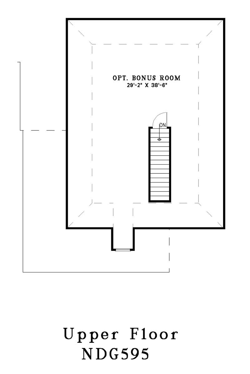Floor Plan Bonus Room of Craftsman Plan #153-1467