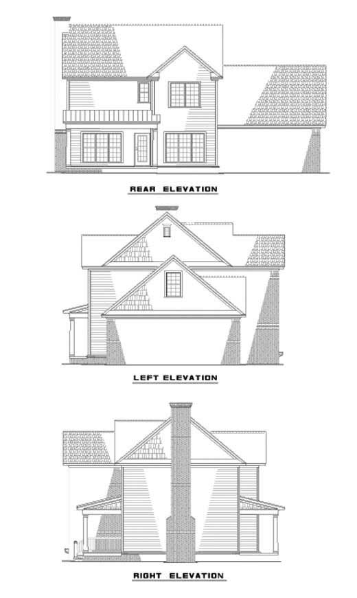 Home Plan Rear Elevation of this 3-Bedroom,1894 Sq Ft Plan -153-1472