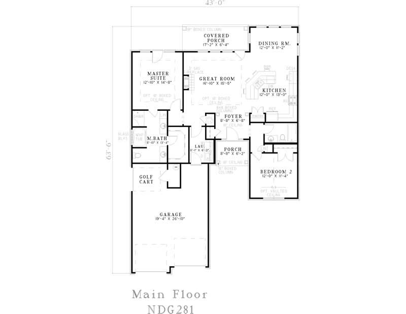 Floor Plan First Story of Country Plan #153-1475