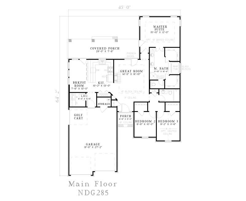 Floor Plan First Story of Country Plan #153-1485