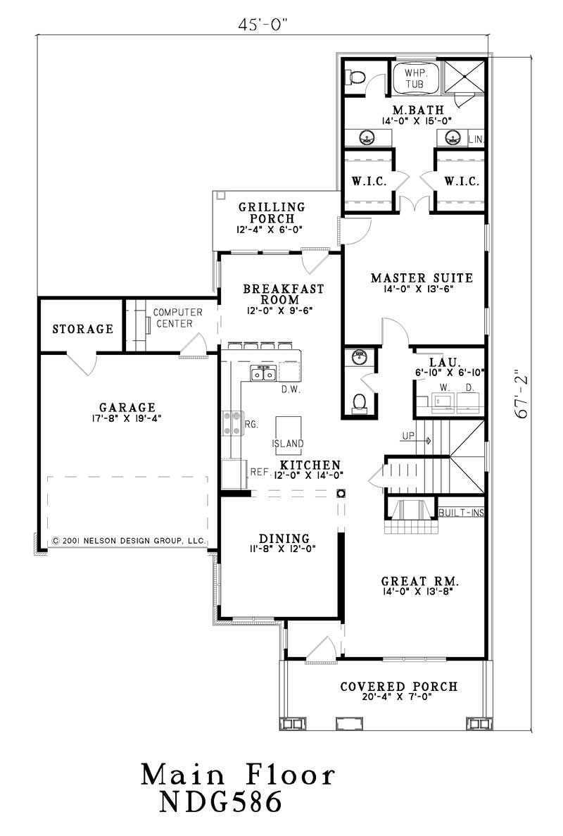 Floor Plan First Story of Craftsman Plan #153-1486