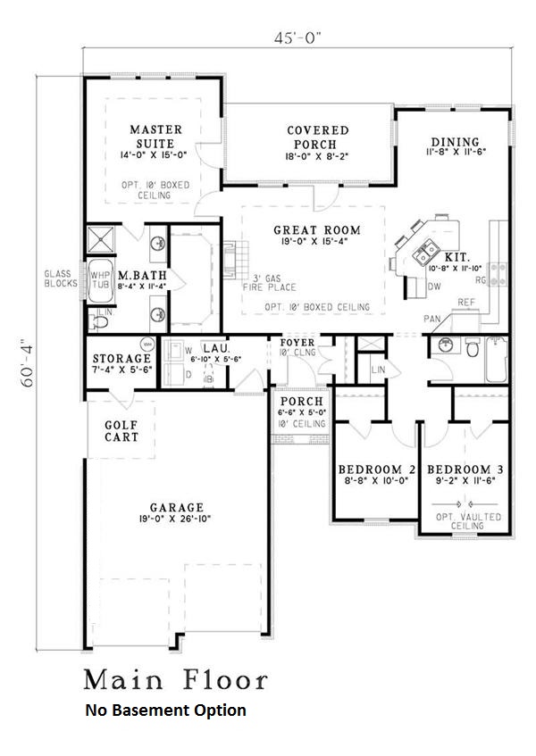 Floor Plan First Story of Country Plan #153-1489