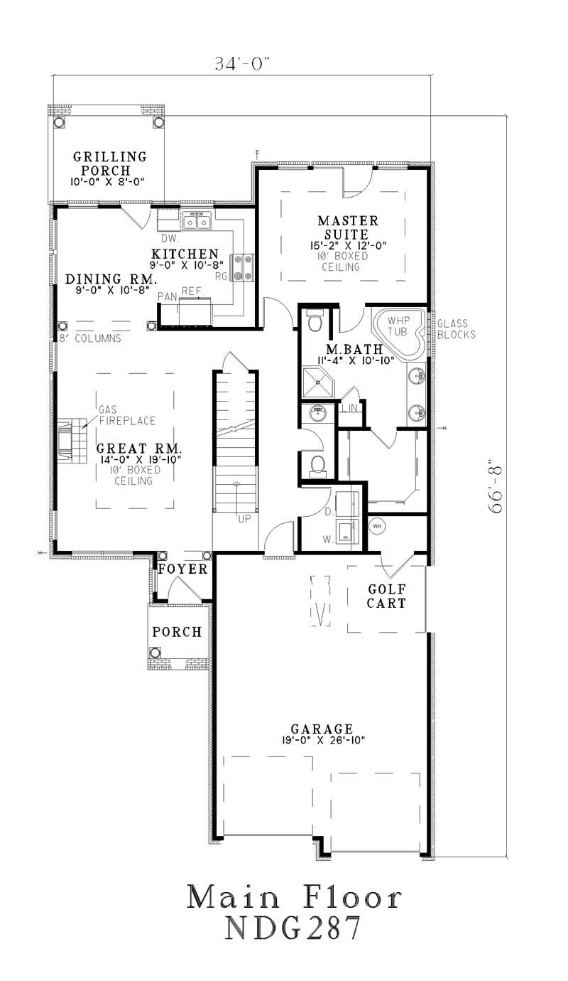 Floor Plan First Story of Country Plan #153-1490