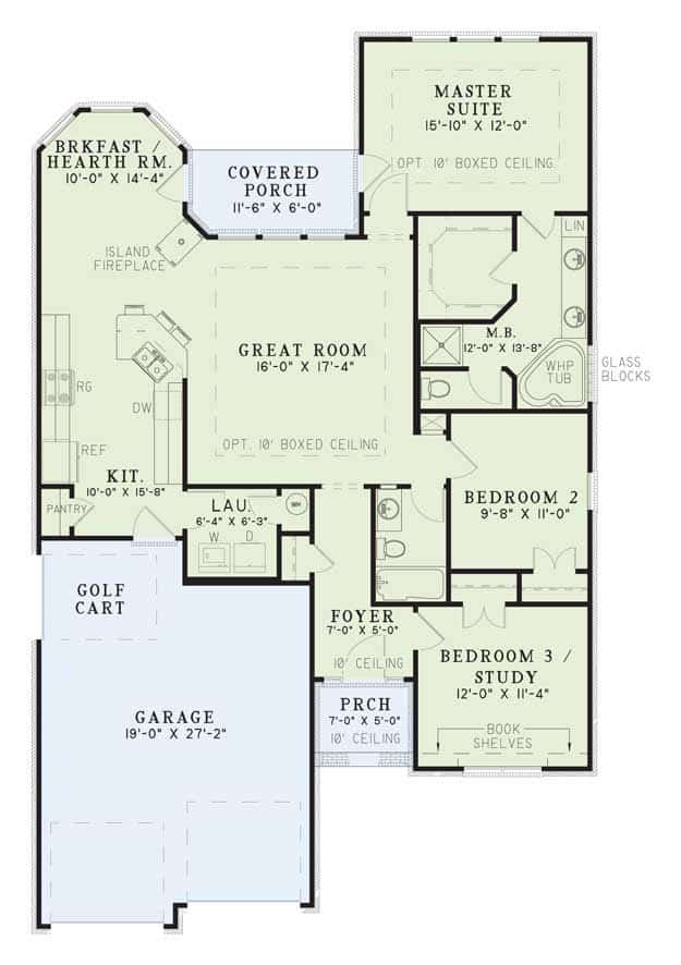 Floor Plan First Story of Country Plan #153-1499